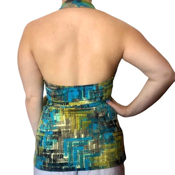 NWOT Y2K BCBG MAXAZRIA DRAPED HALTER TOP size medium - Picture 3 of 4